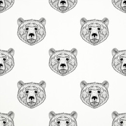 BEARS (heads) / white - looped knit 