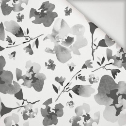 10% 100cm WATER-COLOR FLOWERS pat. 1 (grey) - Nylon fabric PUMI