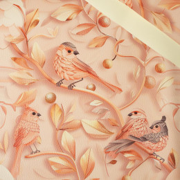 35cm - PINK BIRDS - thick pressed leatherette