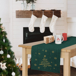 TABLE RUNNER PANEL - GOLD CHRISTMAS TREE  - sewing set