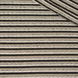 STRIPES / beige - Thin ribbed sweater knit fabric