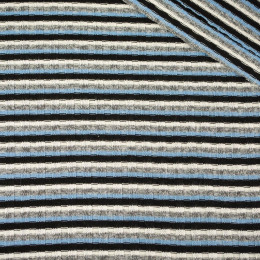 STRIPES / blue - Thin ribbed sweater knit fabric