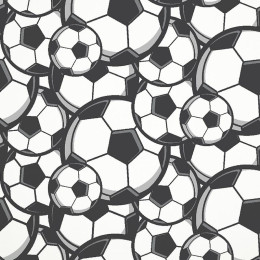 FOOTBALLS / white - Cotton woven fabric