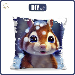 PILLOW 45X45 - ANIMATED SQUIRREL pat. 2 - Upholstery velour - sewing set
