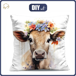 PILLOW 45X45 - WATERCOLOR COW - sewing set