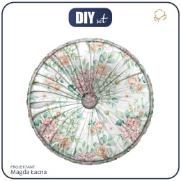 DECORATIVE CUSHION - Hydrangeas / white - sewing set