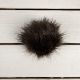 Eco fur pompom 10 cm - dark brown