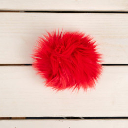 Eco fur pompom 10 cm - red