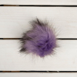 Eco fur pompom 10 cm - melange purple