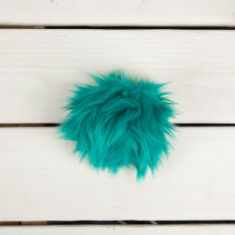 Eco fur pompom 10 cm - sea blue