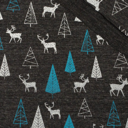 RENEIVERS AND CHRISTMAS / turquoise - graphite - French terry with elastane 