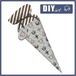 First Grade Candy Cone - SLOTHS / butterflies (SLOTHS) / grey - sewing set