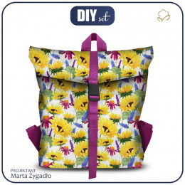 COURIER BACKPACK - SUNFLOWERS pat. 4 (BLOOMING MEADOW) - sewing set