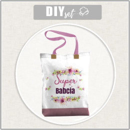 SHOPPER BAG - SHOPPERKA - SUPER BABCIA / pink - sewing set