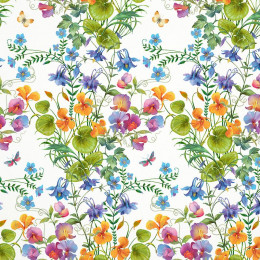 50cm BUCOLIC FLOWERS - Cotton woven fabric
