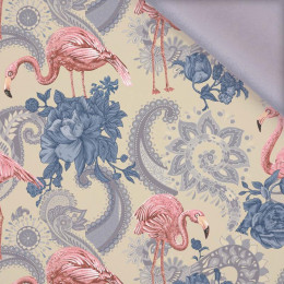 FLAMINGOS AND ROSES / beige - softshell