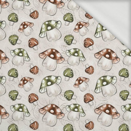 FOREST MUSHROOMS pat. 1 / beige - looped knit fabric
