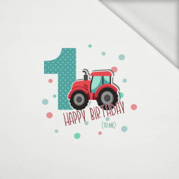 1ST BIRTHDAY / TRACTOR - panel looped knit 