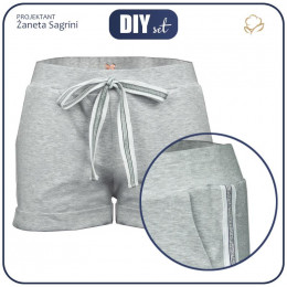 Kid’s shorts - melange light grey 110-116