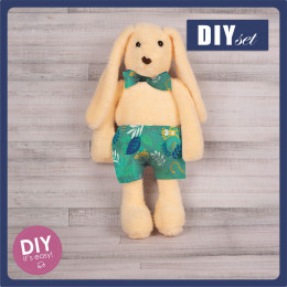 SHORTS + BOW TIE FOR BUNNY - JUNGLE / animals - sewing set
