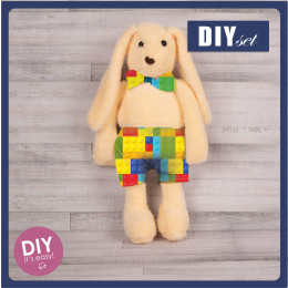 SHORTS + BOW TIE FOR BUNNY - BRICKS - sewing set