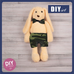 SHORTS + BOW TIE FOR BUNNY - CAMOUFLAGE - sewing set