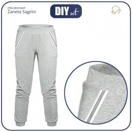 Kid’s trousers - melange light grey 122-128