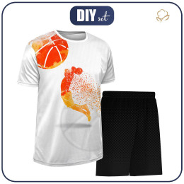 Children's sport outfit "PELE" - BASKETBALL pat. 2 / white - sewing set 