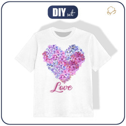 KID’S T-SHIRT - HEART FLOWERS / LOVE - sewing set