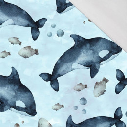49cm ORCAS (THE WORLD OF THE OCEAN) / CAMOUFLAGE pat. 2 (light blue) - single jersey 120g