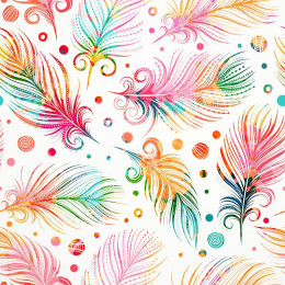 RAINBOW FEATHERS - Cotton woven fabric