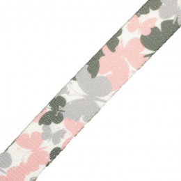Smooth webbing tape - BUTTERFLIES Pink / Choice of sizes