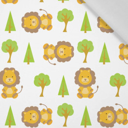 LION IN THE FOREST (ANIMAL GARDEN) - Cotton woven fabric