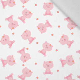PINK PIGS (ANIMAL GARDEN) - Cotton woven fabric