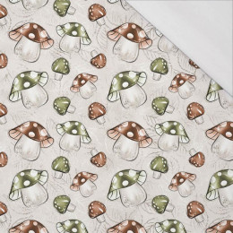 FOREST MUSHROOMS pat. 1 / beige - single jersey with elastane 