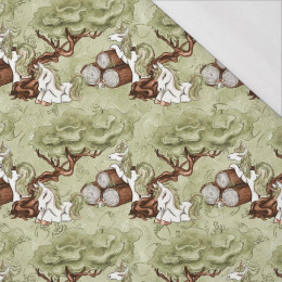 FOREST UNICORNS pat. 2 / green  - single jersey with elastane 