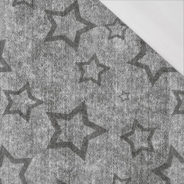 GREY STARS (CONTOUR) / vinage look jeans grey - Single jersey with elastane 