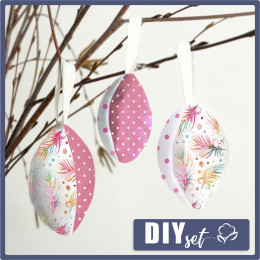 7 EASTER EGGS SEWING SET - RAINBOW FEATHERS