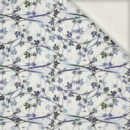 LEAVES pat. 2 (grey) - viscose woven fabric