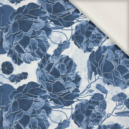 100cm FLOWERS pat. 5 (classic blue) - viscose woven fabric
