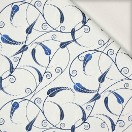LEAVES pat. 5 (classic blue) - viscose woven fabric