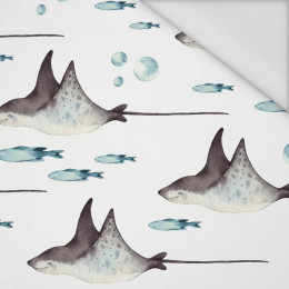 BROWN STINGRAYS (THE WORLD OF THE OCEAN)  - Waterproof woven fabric