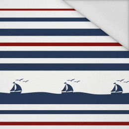 SHIPS / stripes (marine) - panel Waterproof woven fabric