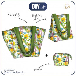 XL bag with in-bag pouch 2 in 1 - LADYBIRDS IN THE MEADOW (IN THE MEADOW) - sewing set