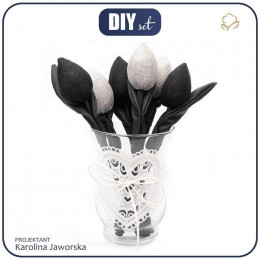 6 tulips - LUREX black-grey / black