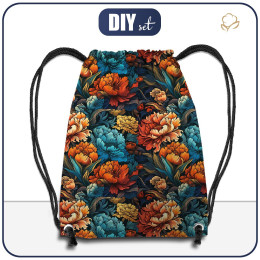 GYM BAG - VINTAGE CHINESE FLOWERS PAT. 1 - sewing set