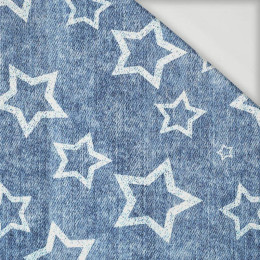 60CM WHITE STARS (CONTOUR) / vinage look jeans dark blue - Viscose jersey