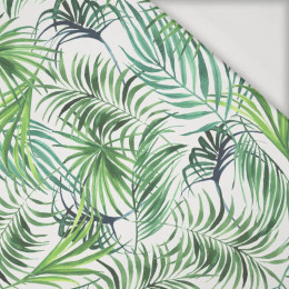 PALM LEAVES pat. 4 / white - Viscose jersey