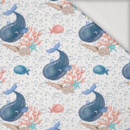 WHALES / bubbles (MAGICAL OCEAN) / white - Viscose jersey