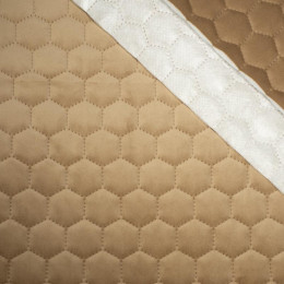 BEIGE - Quilted honeycomb velour